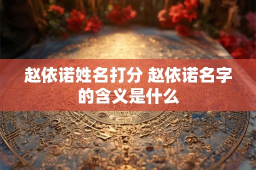 赵依诺姓名打分 赵依诺名字的含义是什么