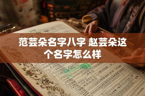 范芸朵名字八字 赵芸朵这个名字怎么样