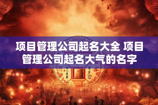 项目管理公司起名大全 项目管理公司起名大气的名字