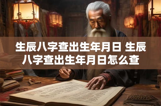 生辰八字查出生年月日 生辰八字查出生年月日怎么查