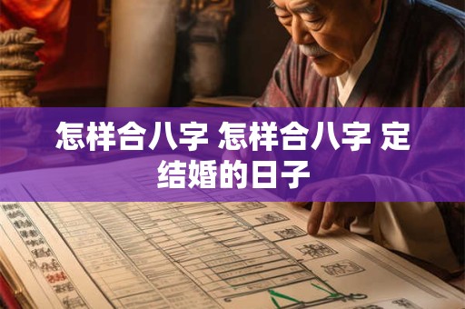 怎样合八字 怎样合八字 定结婚的日子