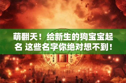 萌翻天!给新生的狗宝宝起名 这些名字你绝对想不到! 萌翻天!给新生的狗宝宝起名 这些名字你绝对想不到!