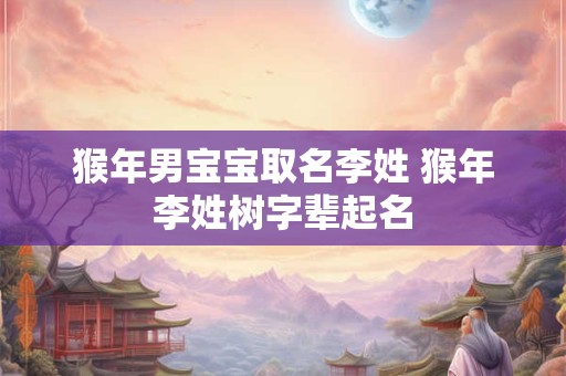 猴年男宝宝取名李姓 猴年李姓树字辈起名