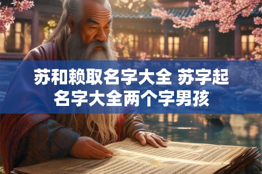苏和赖取名字大全 苏字起名字大全两个字男孩