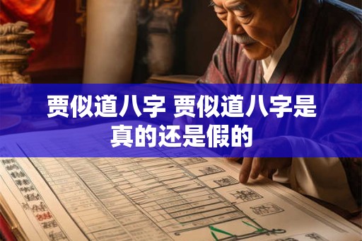 贾似道八字 贾似道八字是真的还是假的