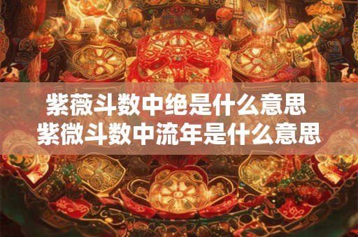 紫薇斗数中绝是什么意思 紫微斗数中流年是什么意思
