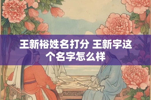 王新裕姓名打分 王新宇这个名字怎么样
