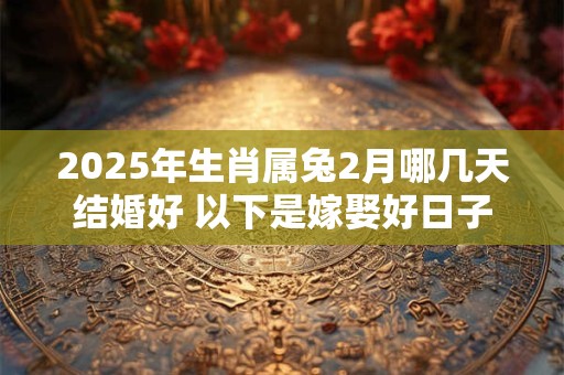 2025年生肖属兔2月哪几天结婚好 以下是嫁娶好日子