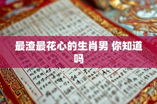 最渣最花心的生肖男 你知道吗