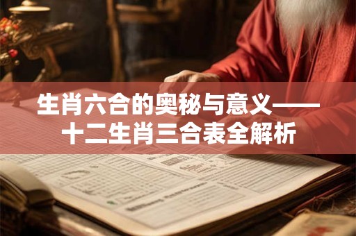生肖六合的奥秘与意义——十二生肖三合表全解析