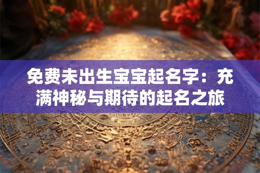 免费未出生宝宝起名字:充满神秘与期待的起名之旅 免费未出生宝宝起名字:充满神秘与期待的起名之旅