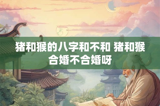 猪和猴的八字和不和 猪和猴合婚不合婚呀