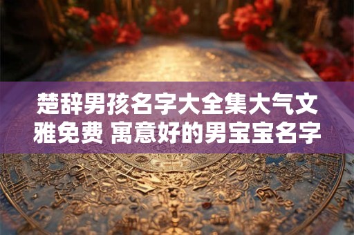 楚辞男孩名字大全集大气文雅免费 寓意好的男宝宝名字鉴赏