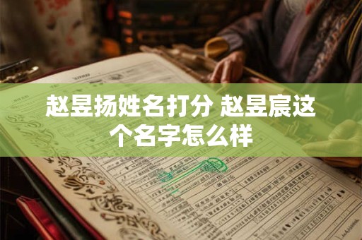 赵昱扬姓名打分 赵昱宸这个名字怎么样