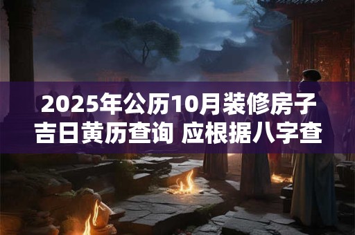 2025年公历10月装修房子吉日黄历查询 应根据八字查询