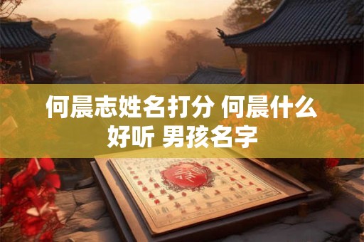 何晨志姓名打分 何晨什么好听 男孩名字