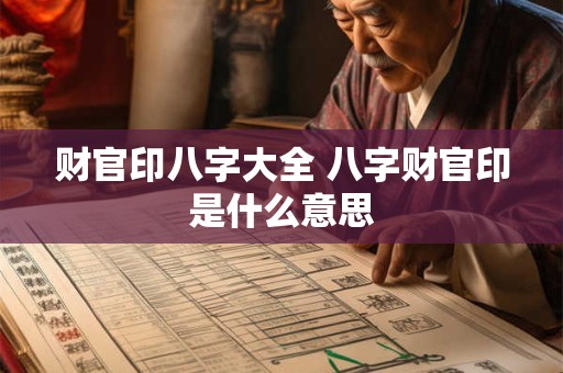 财官印八字大全 八字财官印是什么意思