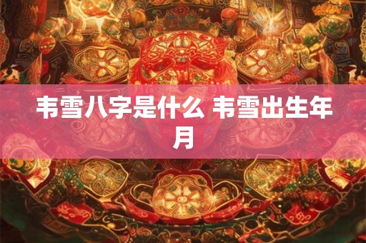 韦雪八字是什么 韦雪出生年月