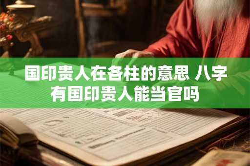 国印贵人在各柱的意思 八字有国印贵人能当官吗