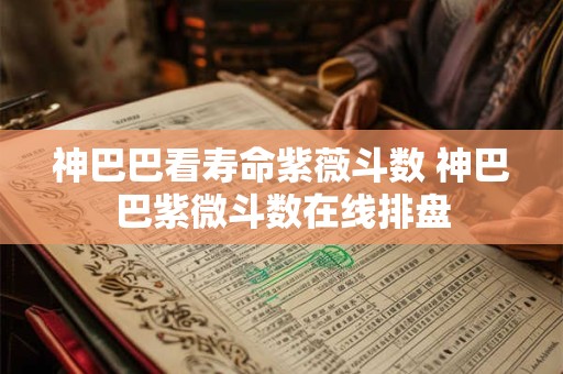 神巴巴看寿命紫薇斗数 神巴巴紫微斗数在线排盘