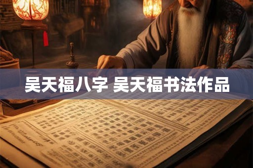 吴天福八字 吴天福书法作品