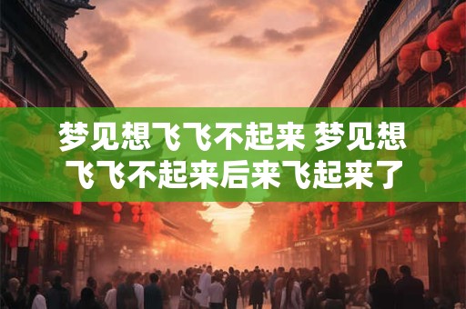 梦见想飞飞不起来 梦见想飞飞不起来后来飞起来了
