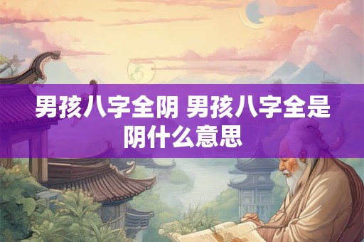 男孩八字全阴 男孩八字全是阴什么意思