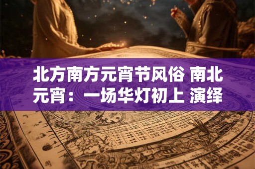 北方南方元宵节风俗 南北元宵:一场华灯初上 演绎千年风俗 北方南方元宵节风俗 南北元宵:一场华灯初上 演绎千年风俗