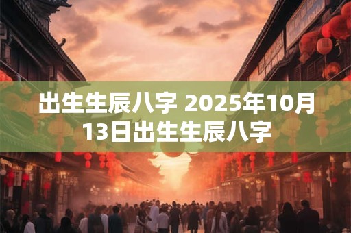 出生生辰八字 2025年10月13日出生生辰八字