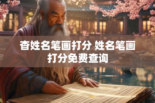 杳姓名笔画打分 姓名笔画打分免费查询