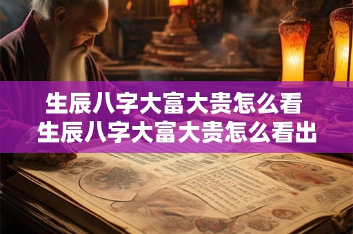 生辰八字大富大贵怎么看 生辰八字大富大贵怎么看出来