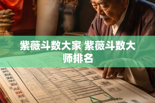 紫薇斗数大家 紫薇斗数大师排名
