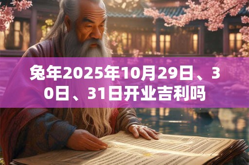 兔年2025年10月29日、30日、31日开业吉利吗
