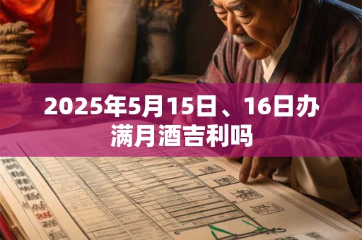2025年5月15日、16日办满月酒吉利吗