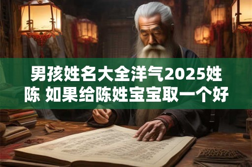 男孩姓名大全洋气2025姓陈 如果给陈姓宝宝取一个好名字
