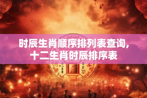 时辰生肖顺序排列表查询,十二生肖时辰排序表