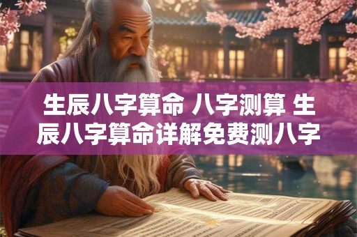 生辰八字算命 八字测算 生辰八字算命详解免费测八字