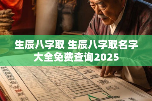 生辰八字取 生辰八字取名字大全免费查询2025