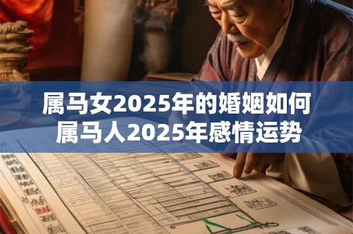 属马女2025年的婚姻如何 属马人2025年感情运势