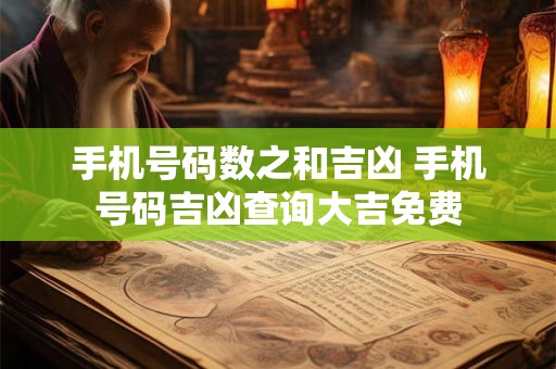 手机号码数之和吉凶 手机号码吉凶查询大吉免费