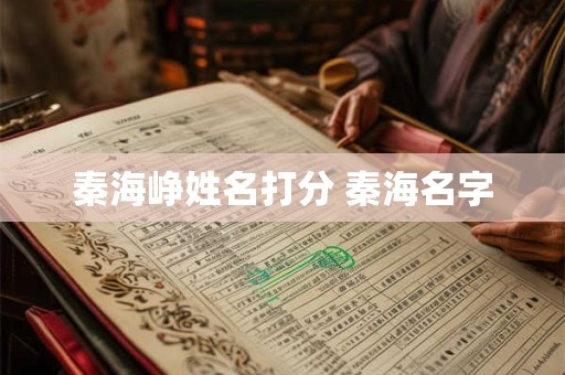 秦海峥姓名打分 秦海名字