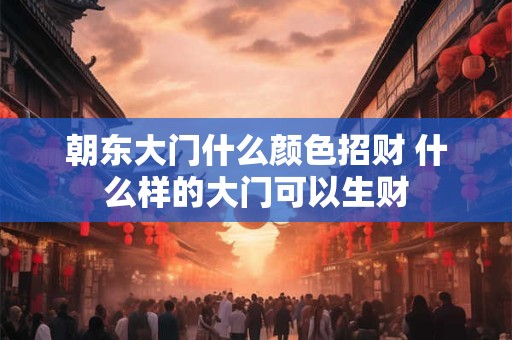 朝东大门什么颜色招财 什么样的大门可以生财