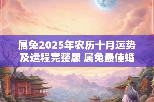 属兔2025年农历十月运势及运程完整版 属兔最佳婚配表