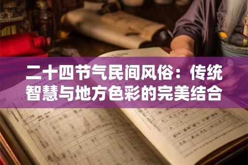 二十四节气民间风俗：传统智慧与地方色彩的完美结合！