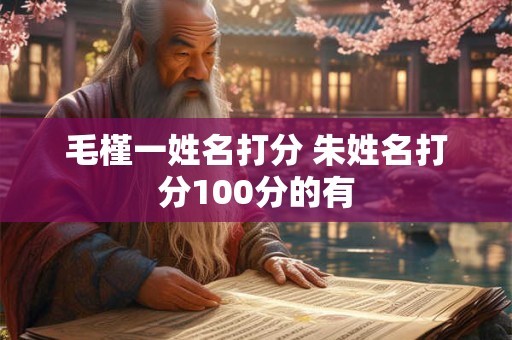 毛槿一姓名打分 朱姓名打分100分的有