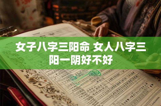 女子八字三阳命 女人八字三阳一阴好不好