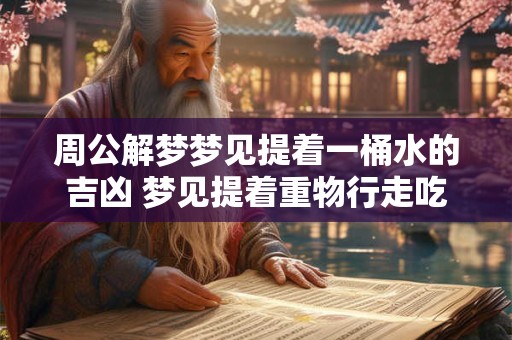 周公解梦梦见提着一桶水的吉凶 梦见提着重物行走吃力
