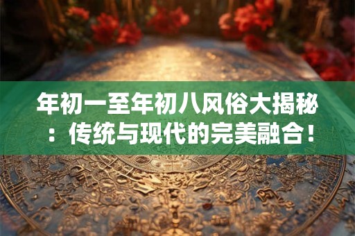 年初一至年初八风俗大揭秘：传统与现代的完美融合！