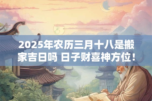 2025年农历三月十八是搬家吉日吗 日子财喜神方位！
