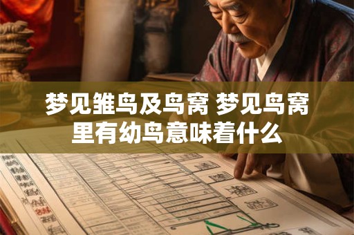 详细阅读:梦见雏鸟及鸟窝 梦见鸟窝里有幼鸟意味着什么 梦见雏鸟及鸟窝 梦见鸟窝里有幼鸟意味着什么
